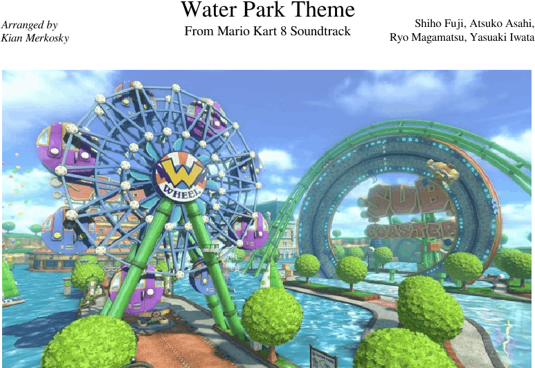 Mario Kart 8 Sheet Music For Piano, Piccolo, Trumpet, - All Mario Kart 8 Tracks From Above (850x1100), Png Download