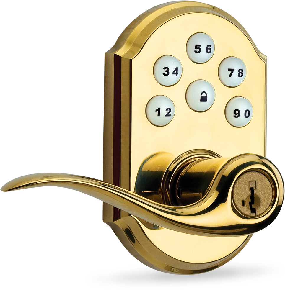 Weiser Toluca Brass Smartcode Lever With Smartkey (1152x1152), Png Download