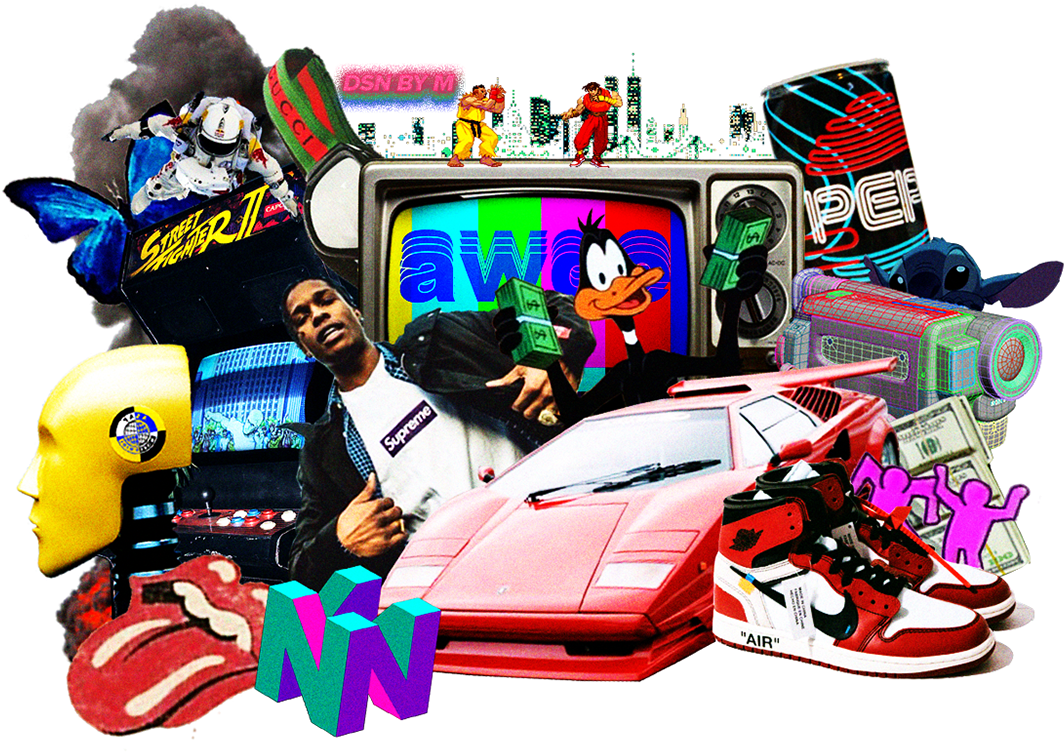 4 The Youth Digital Collage - Fashion Sneakers Off-white X Air Jordan 1 Retro High (1200x837), Png Download