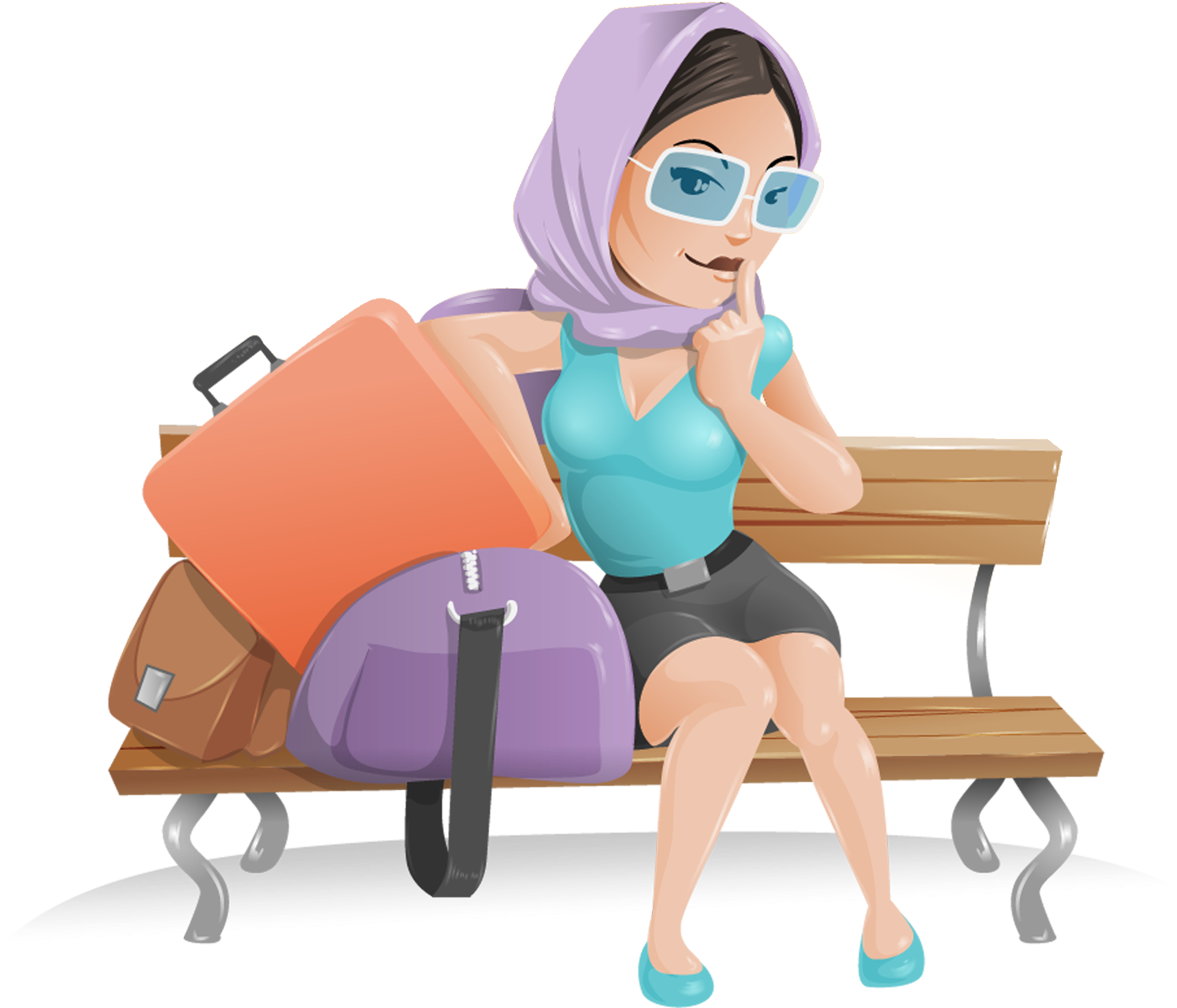 Traveler Vector Travel Girl Vector Library Stock - Mujer Viajar Dibujo (2362x2362), Png Download