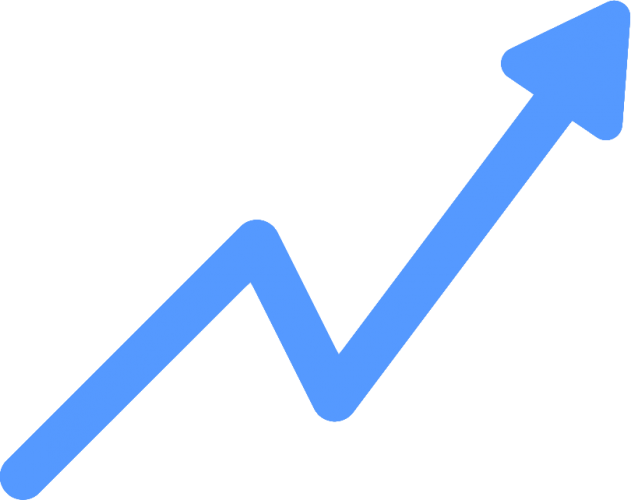 Line Graph Going Up - Crescimento Vetor Png (631x500), Png Download