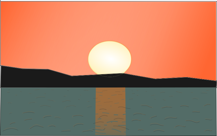 Clip Freeuse Crayons Drawing Sunset - Sunset (750x471), Png Download