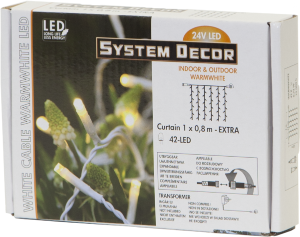 Curtain Lights Extra System Decor - System Decor Led Lights 10 M, 100-l-start, Warm White (600x600), Png Download