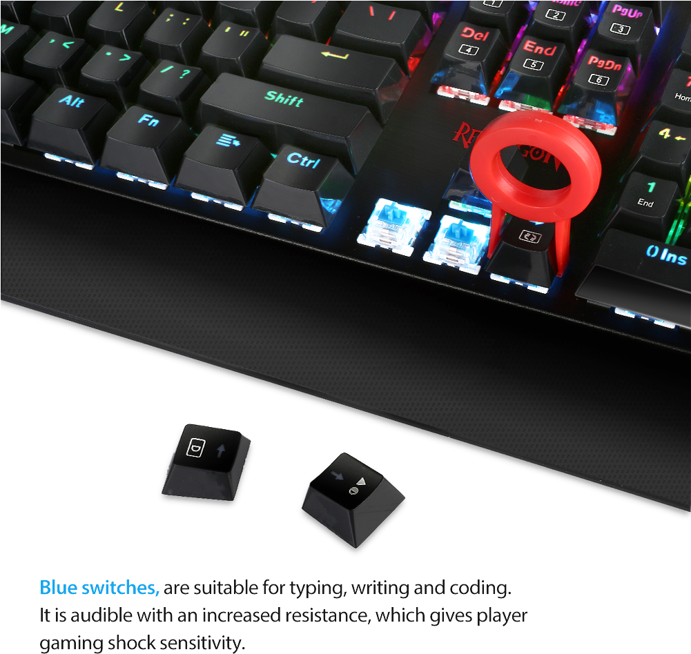 Redragon K557 Rgb Backlit Waterproof Mechanical Gaming - Redragon K557 Kala Rgb Led Backlit Mechanical Gaming (1000x1000), Png Download