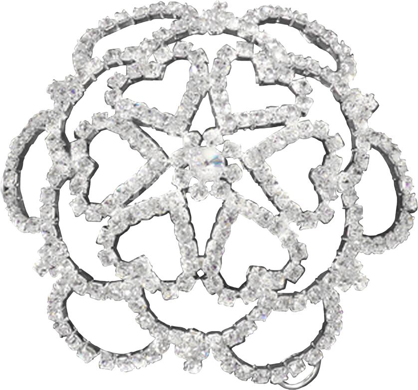 Rhinestone Heart Petal Hair Bun Cover - Hair (850x850), Png Download