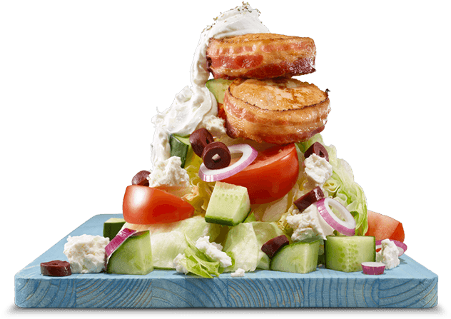 Greek Salad And Chicken Tournedos - Tournedos (660x495), Png Download