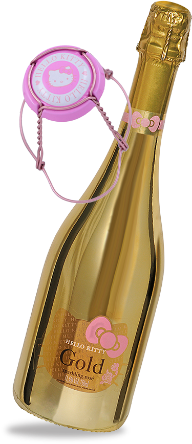 Hello Kitty Gold - Hello Kitty Gold Sparkling Rose (400x885), Png Download