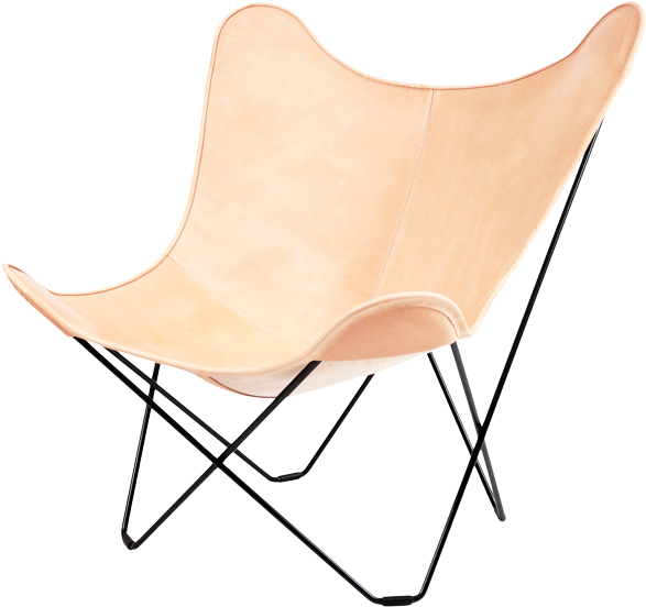 Cuero Butterfly Chair Natural Leather (600x600), Png Download