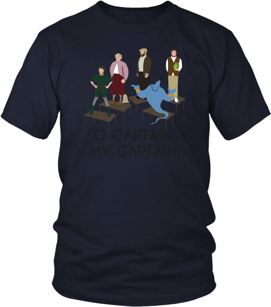 Robin Williams Tribute Oh Captain My Captain T-shirt - Larry Bernandez T Shirt (1024x1024), Png Download