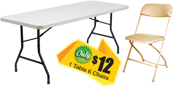 Tables And Chairs - National Public Seating Lightweight Plastic Folding (920x370), Png Download