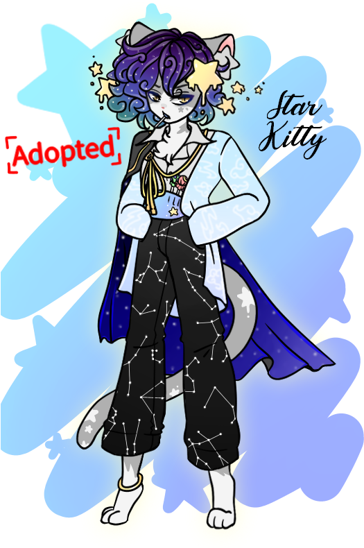 Night Sky Themed Free Adoptables, Get 'em If Ya Want~ - Cartoon (525x805), Png Download