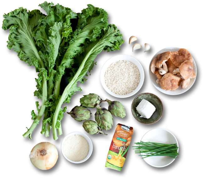 Baby Artichoke Risotto With Shiitake Mushrooms, Mustard - Shiitake (700x632), Png Download