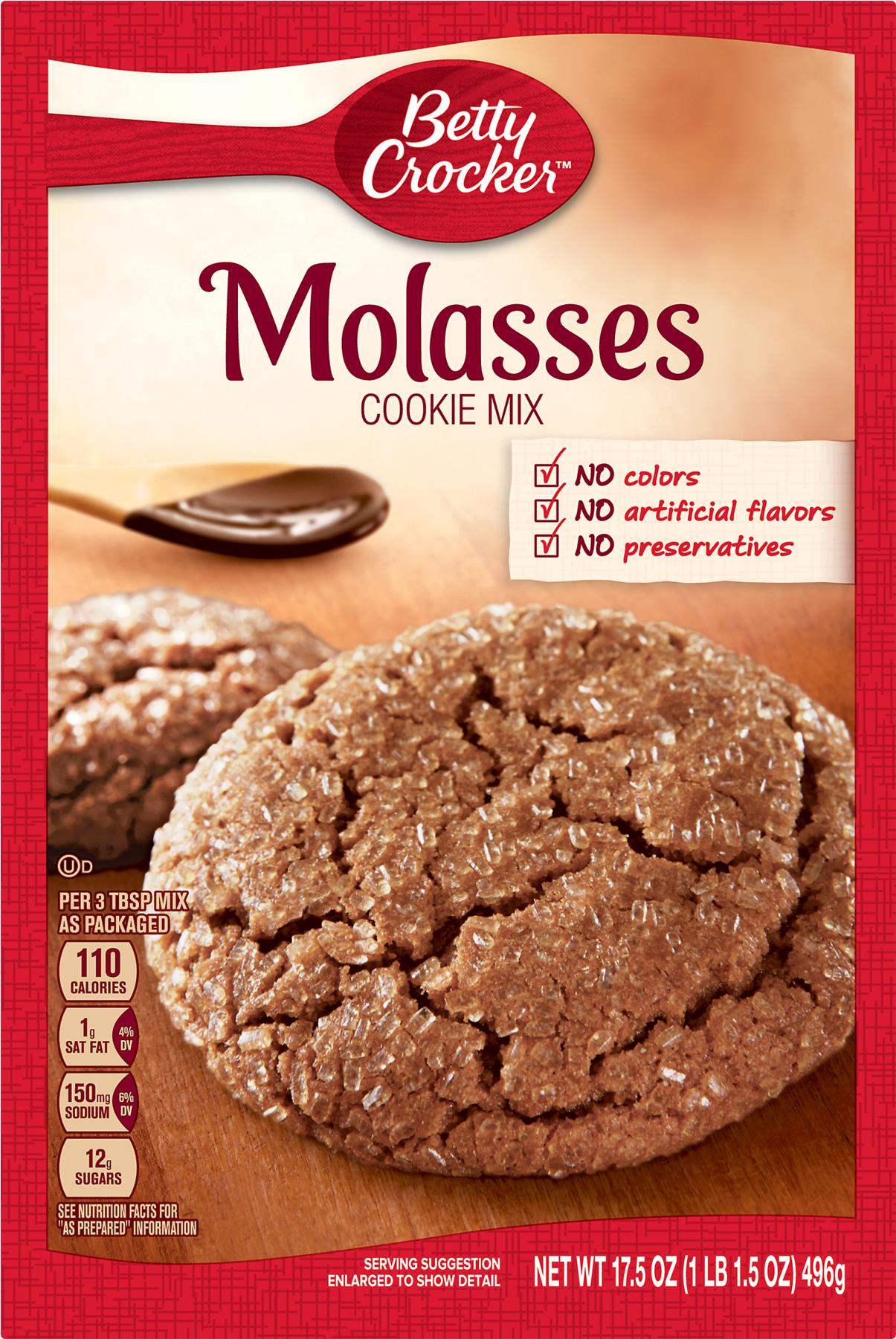 Betty Crocker Molasses Cookie Mix Png Ginger Cookies - Betty Crocker Cookie Mix (1800x1800), Png Download