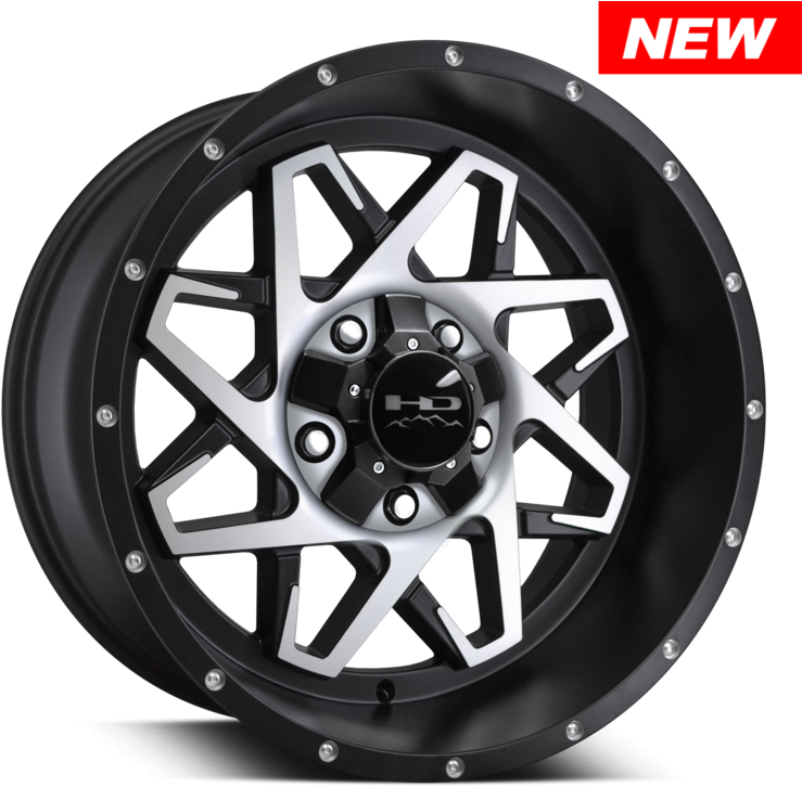 Hd Off-road Caliber Satin Black Machined - Remington Wheels Caliber Satin Black With Machined (760x760), Png Download