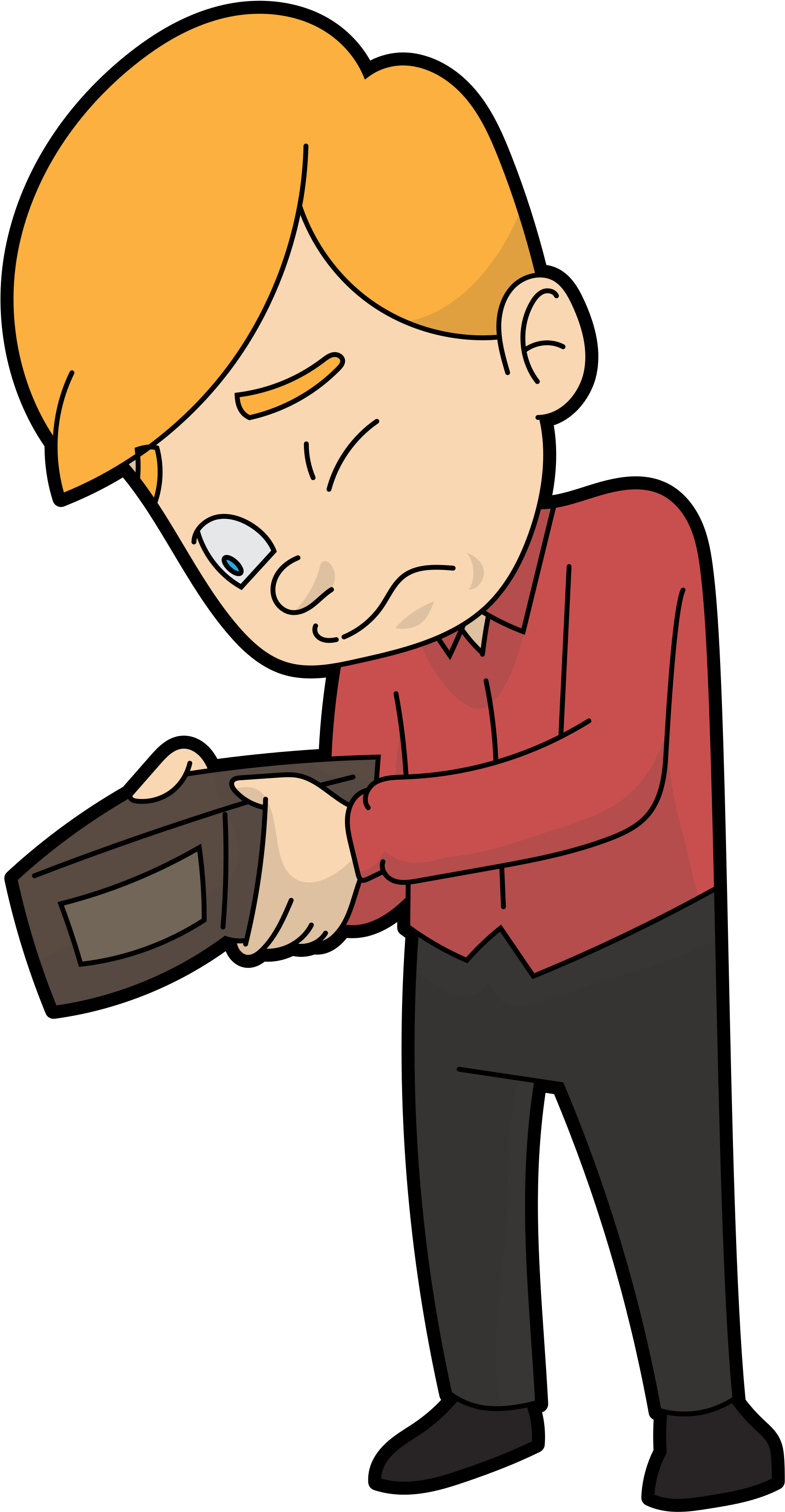 Open - Cartoon Looking For Money (2000x3520), Png Download