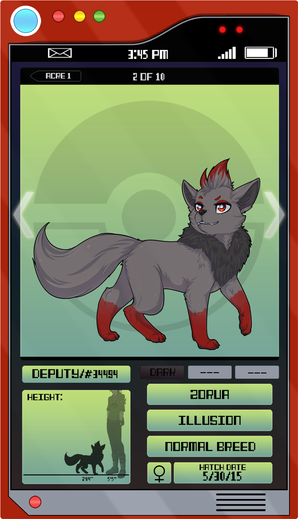 [deputy The Zorua] (1065x1716), Png Download