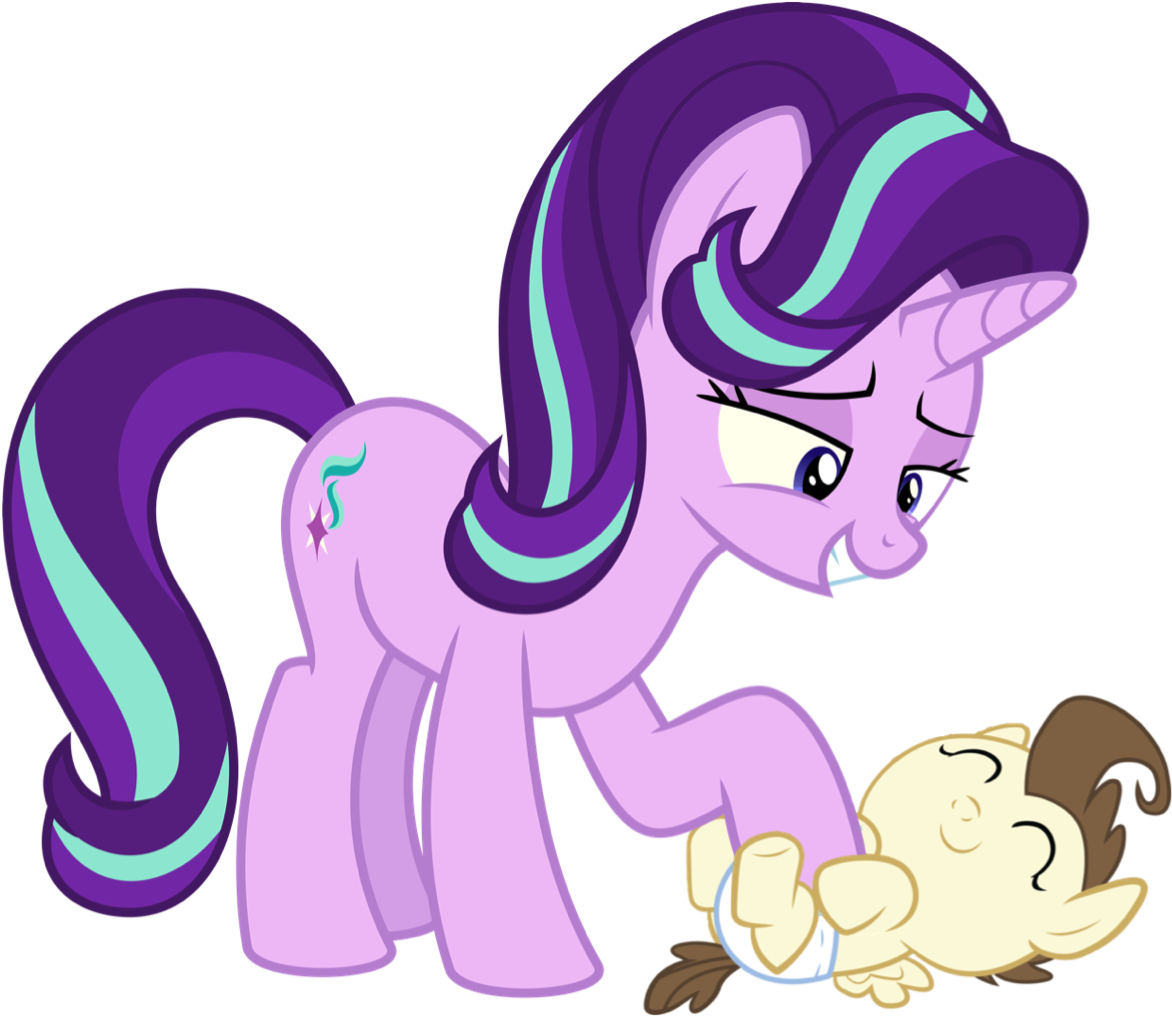 Starlight Glimmer Petting Pound Cake - Mlp Spike X Starlight Glimmer (1196x1017), Png Download