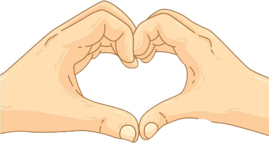 Cartoon Finger Heart Transprent - Hand (1024x975), Png Download
