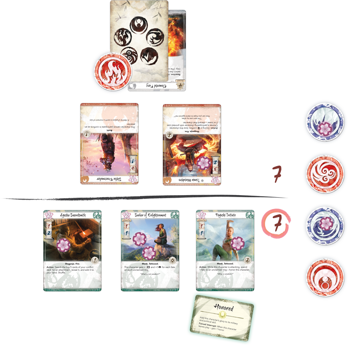 Jenny Has Used The Ability Of The Togashi Initiate - Fantasy Flight Games Legend Of The Five Rings Core (700x693), Png Download