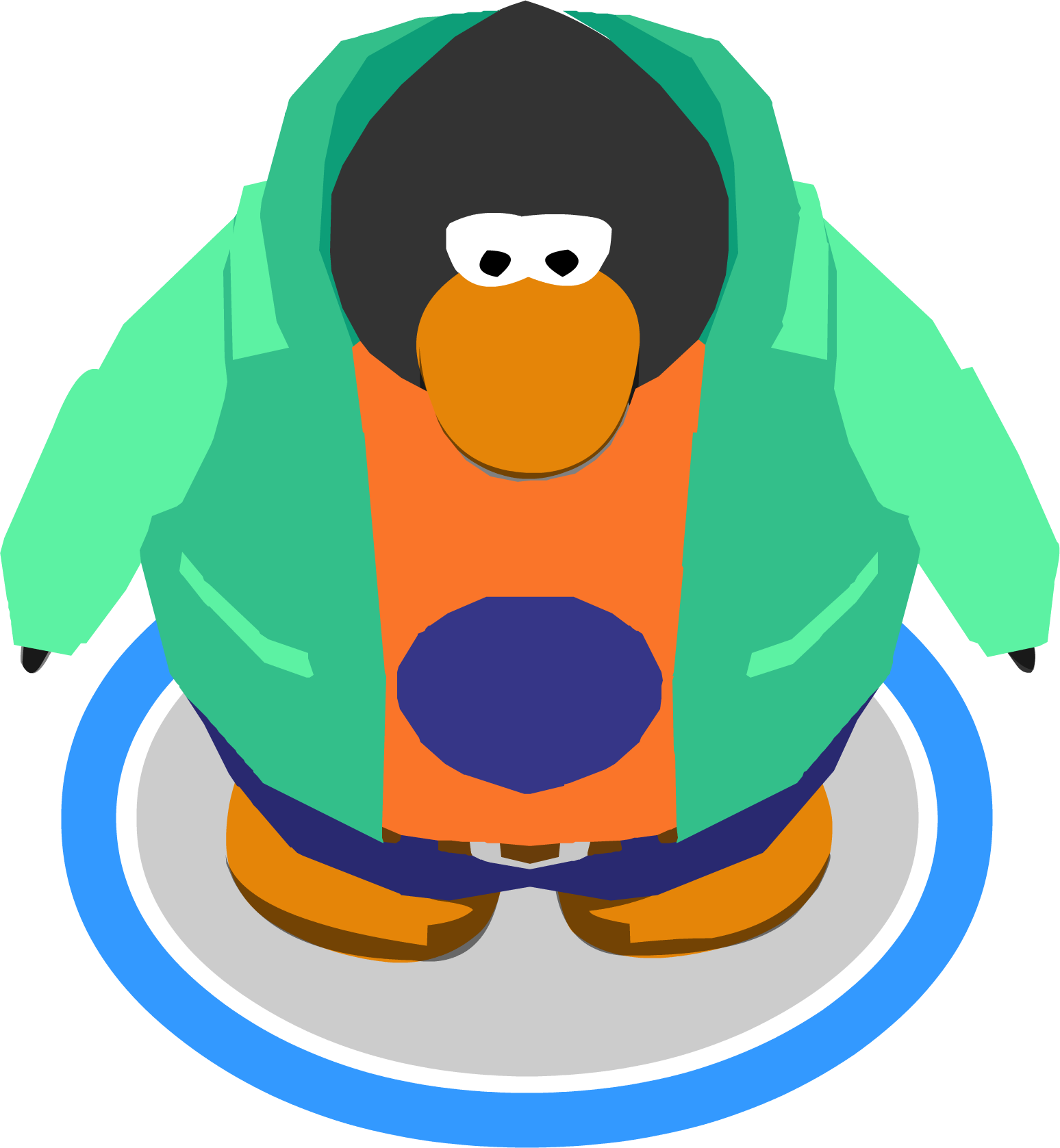 Antarctic Sun Outfit In-game - Club Penguin Ninja (1548x1677), Png Download