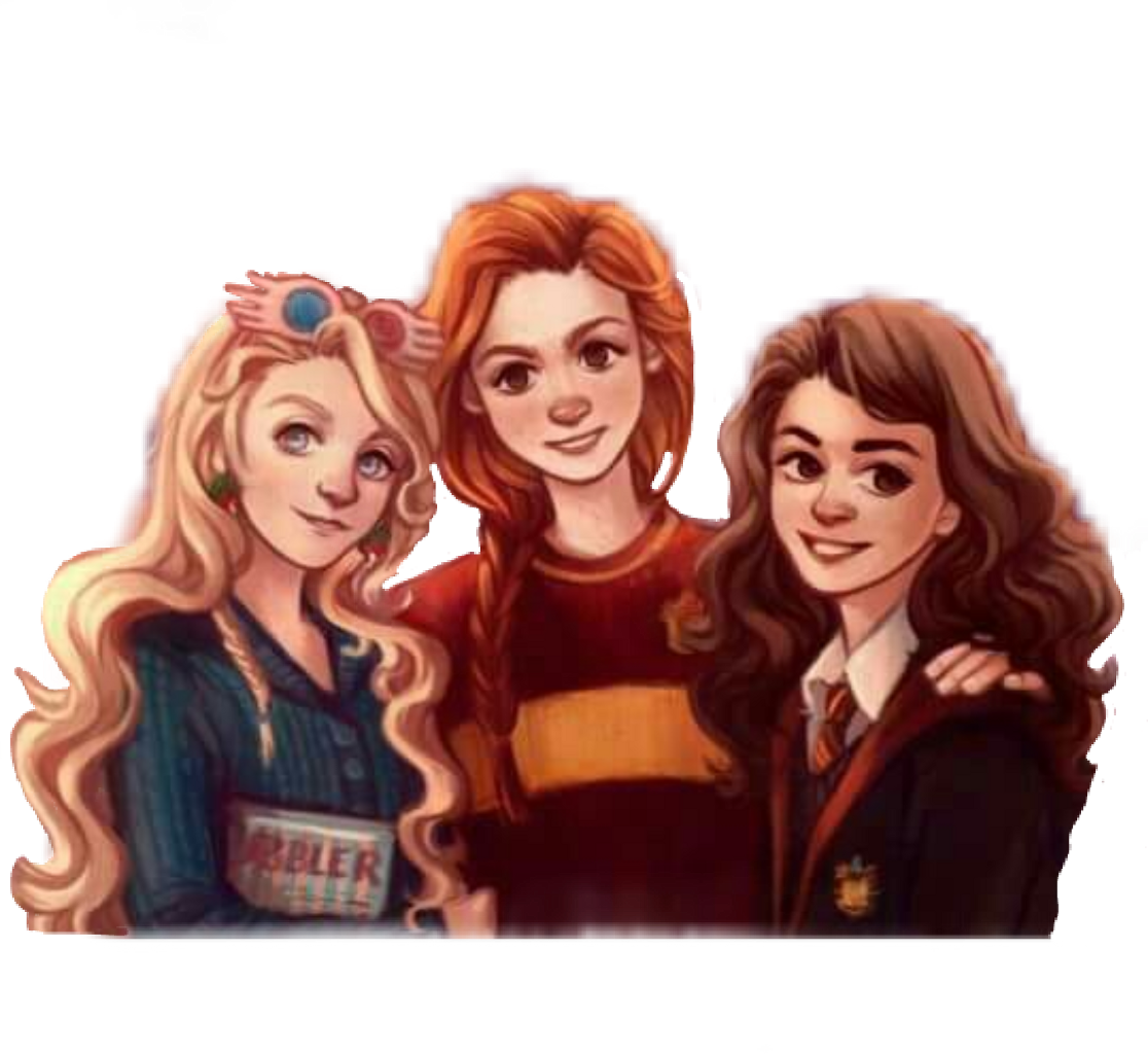 Girlpower Girl Ginny Ginnyweasley Luna Lunalovegood - Ginny Weasley And Hermione Granger And Luna Lovegood (1116x1024), Png Download