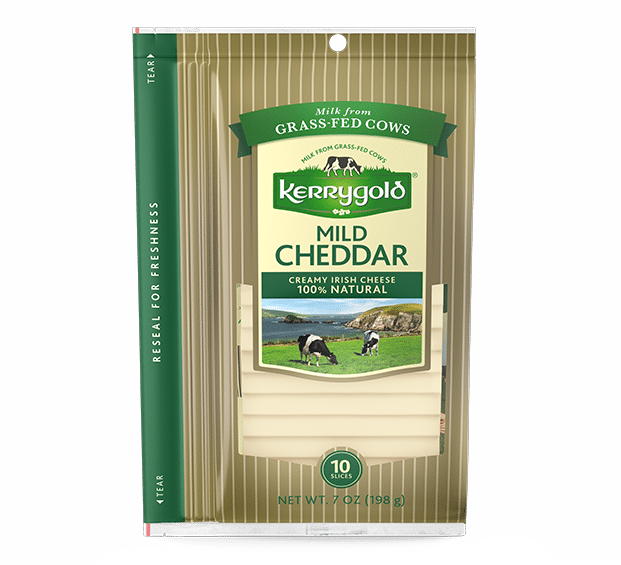 Mild Sliced Cheddar Cheese - Kerrygold Garlic & Herb Butter - 10 Pack, 3.5 Oz (668x564), Png Download