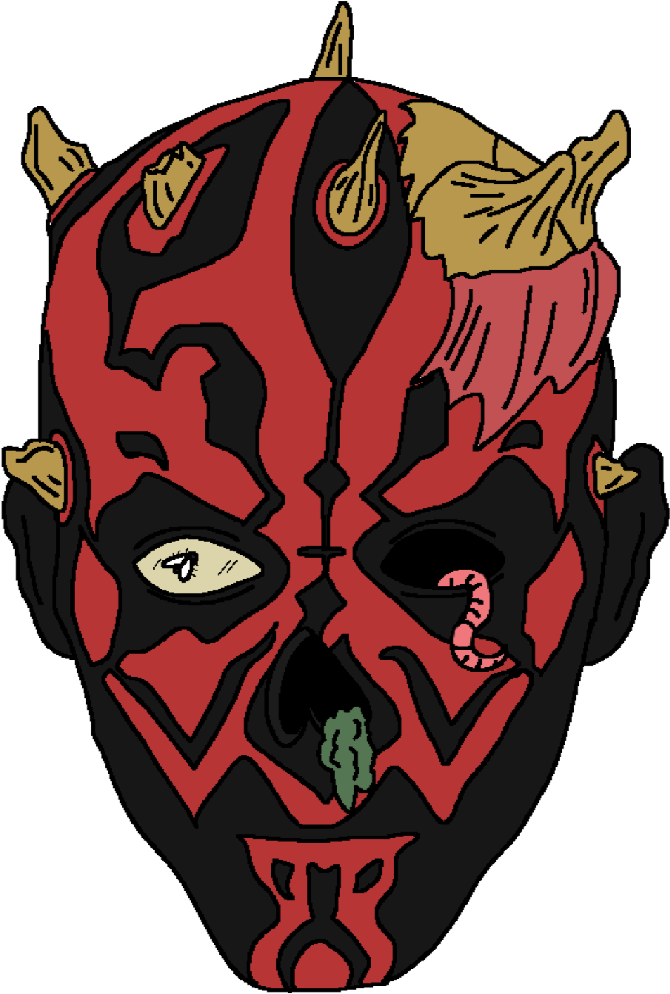 Maul Star Wars Zombie - Darth Maul Printable Mask (1224x1584), Png Download