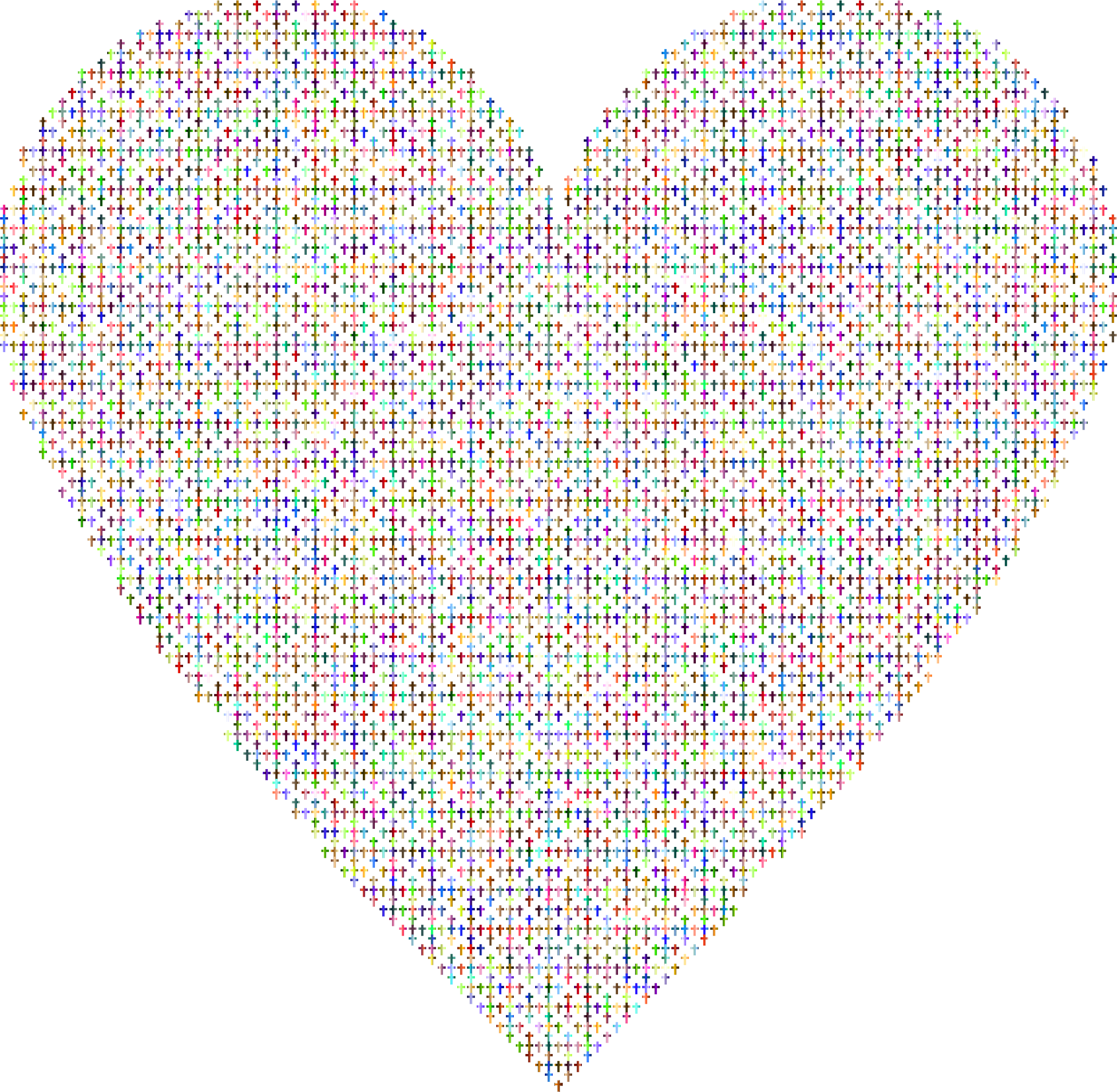This Free Icons Png Design Of Chromatic Cross Heart (2294x2242), Png Download