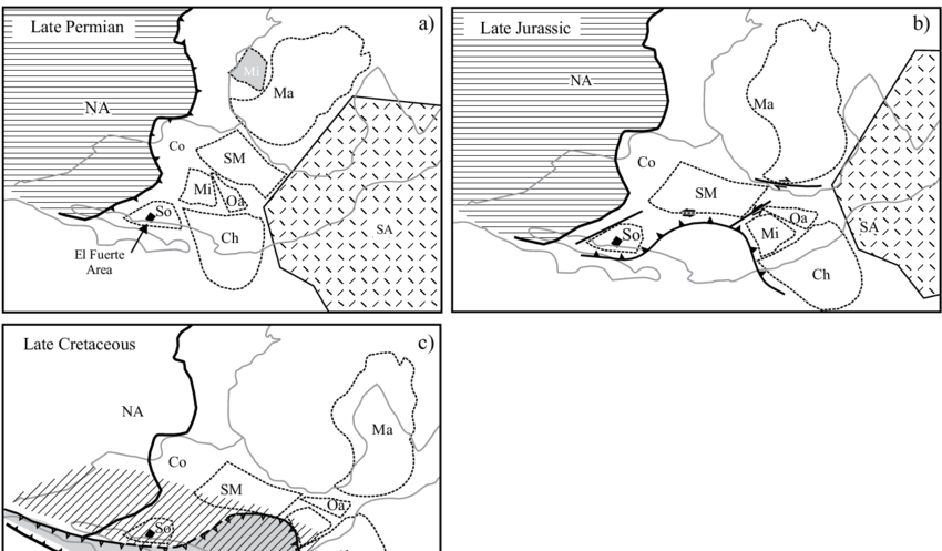 Hypothesis Of The Geotectonic Distribution Of Mexico - Mexico (850x497), Png Download