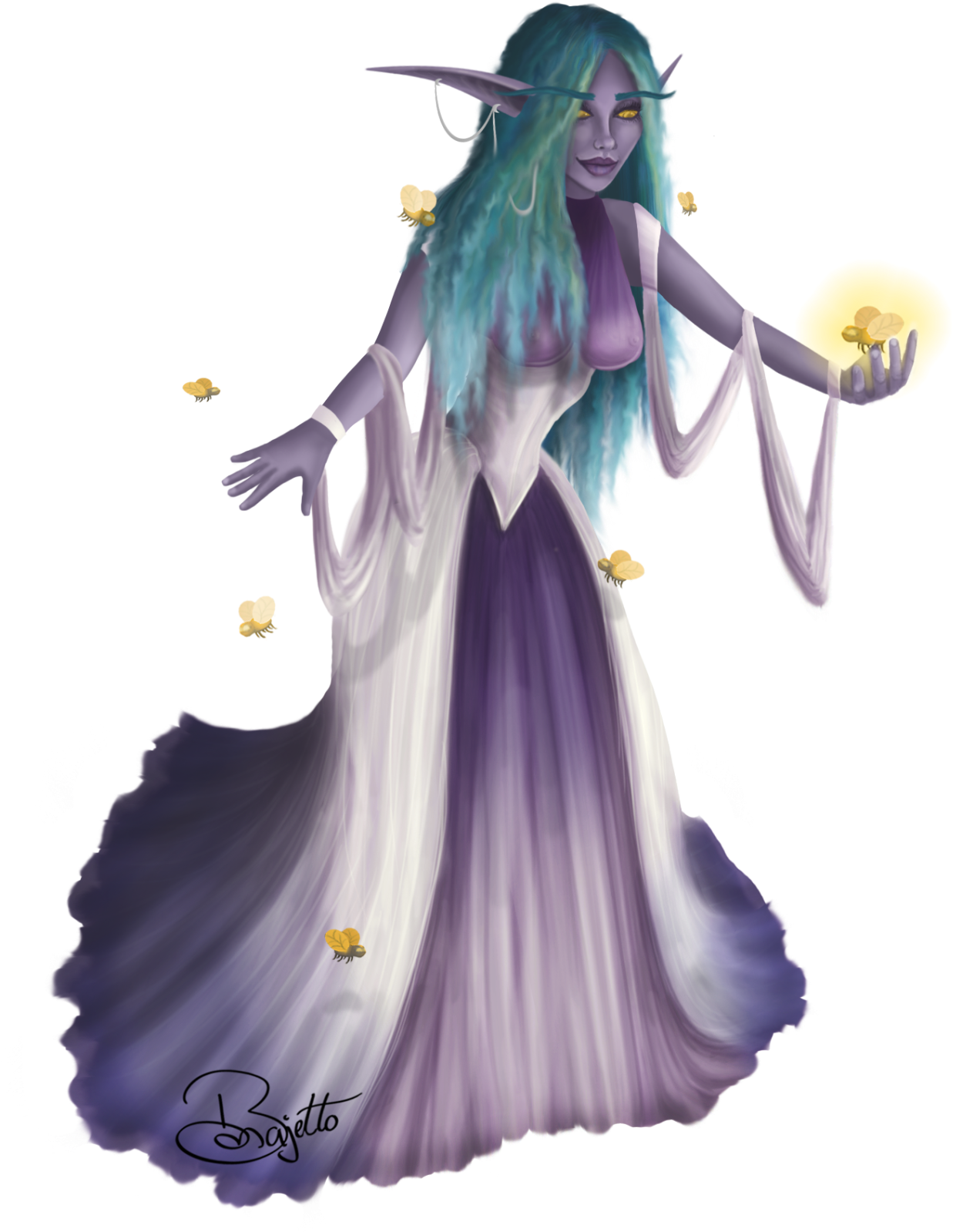 Night Elf Priestess Ps6 - Illustration (1280x1621), Png Download