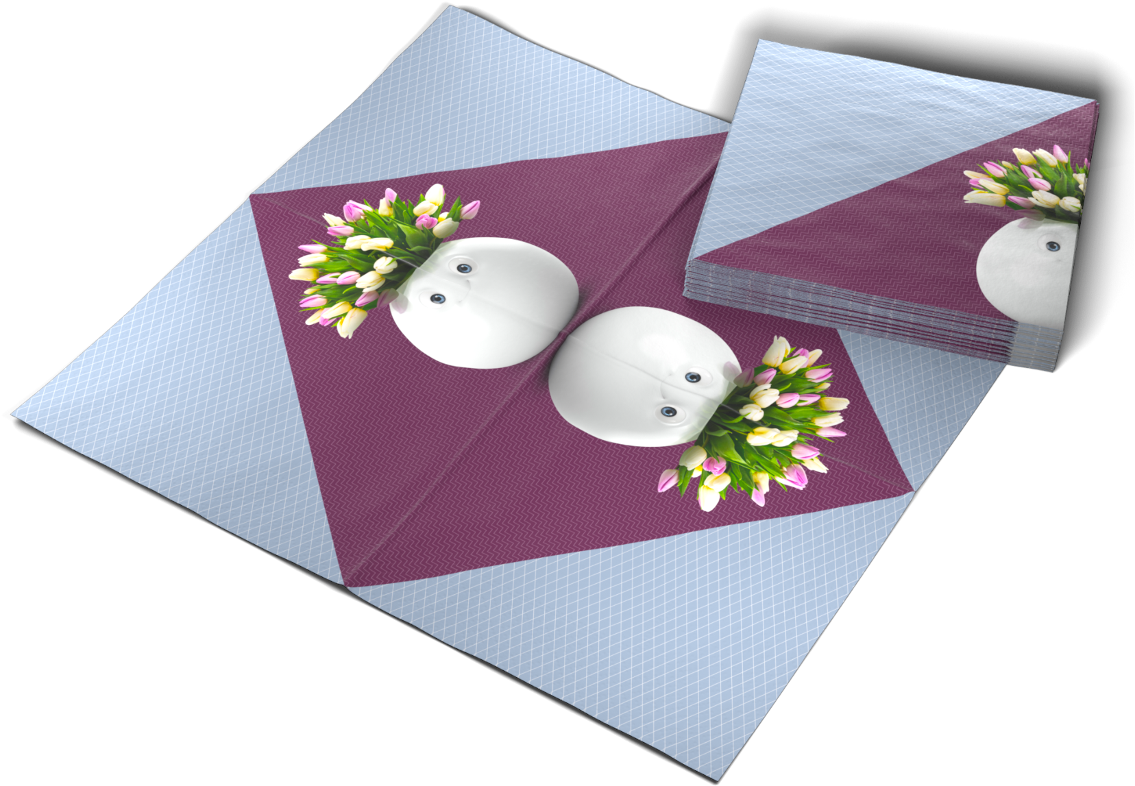 T042102 Lunchserviette Floral Pokal 04 - Napkin (2000x2000), Png Download