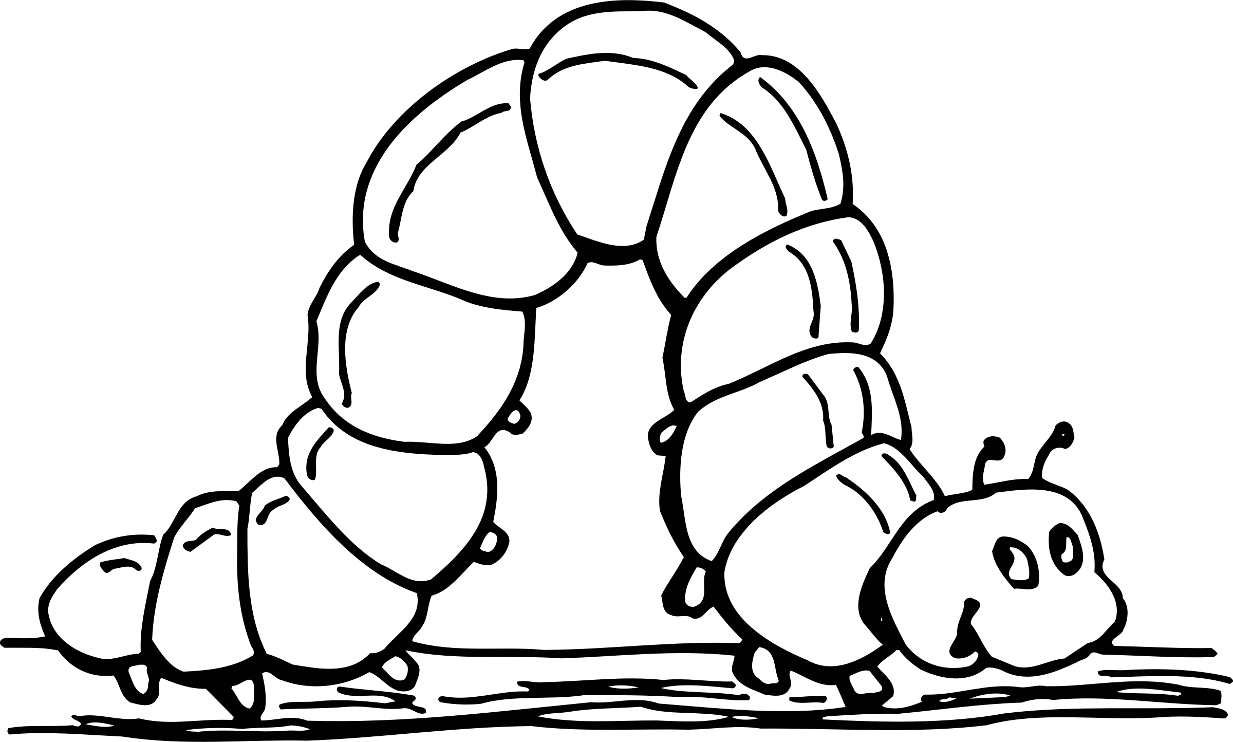 Inchworm - Inchworm Black And White (2400x1444), Png Download