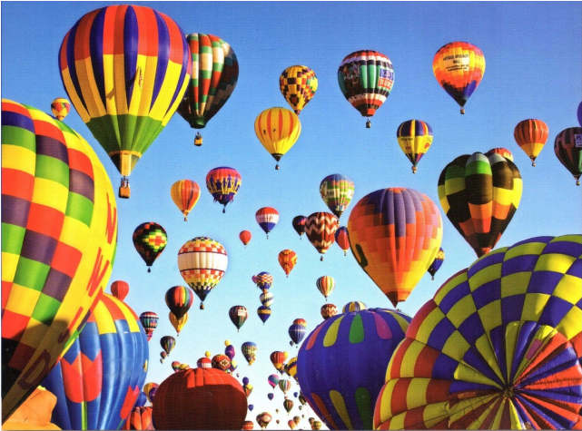 Balloon Mass Ascension, Albuquerque - Hot Air Balloons (640x640), Png Download
