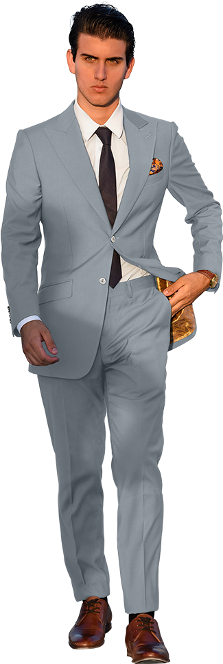 The Regal Light Grey Suit - Suit (600x1020), Png Download