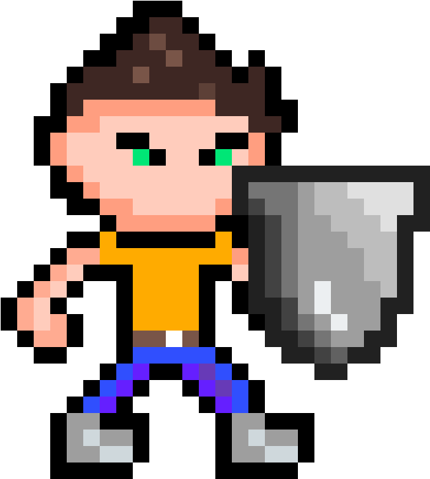 Main Character W/ Shield New - Cartoon (1200x1200), Png Download