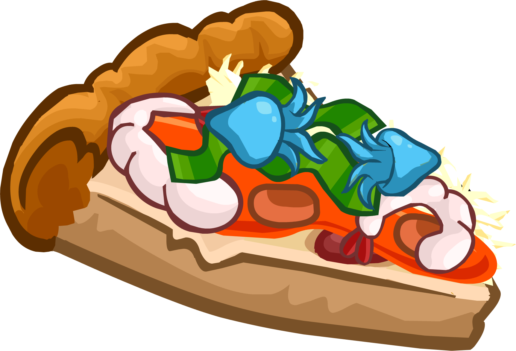 Puffle Care Icons Pizzadeluxe - Club Penguin Pizza (1724x1173), Png Download