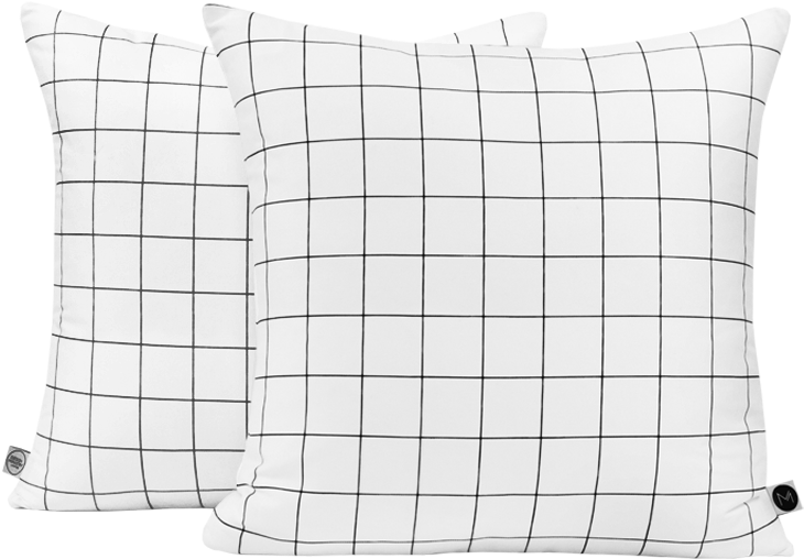 Black Grid Cushion - Cushion (960x960), Png Download