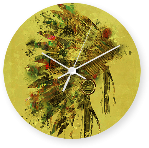Native American Headdress Art Printed Wall Clock - Pillows Shams Colorful Indian Headwear Printed Pattern (600x600), Png Download