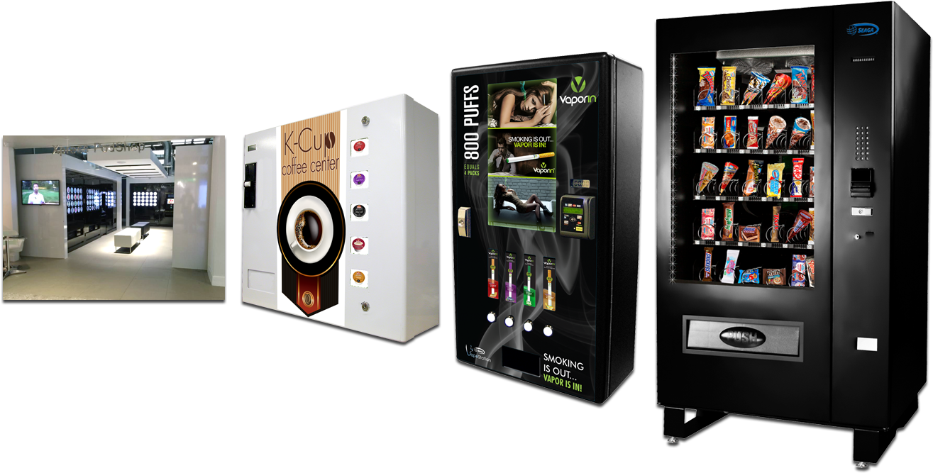 Seaga Creates Custom Vending Machines Such As The Vape - Custom Vending Machine (1362x746), Png Download