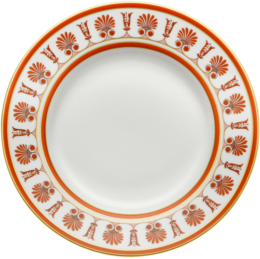 Palmette Round Flat Plate, Scarlatto, 12in - Richard Ginori Palmette Oval Platter (600x600), Png Download