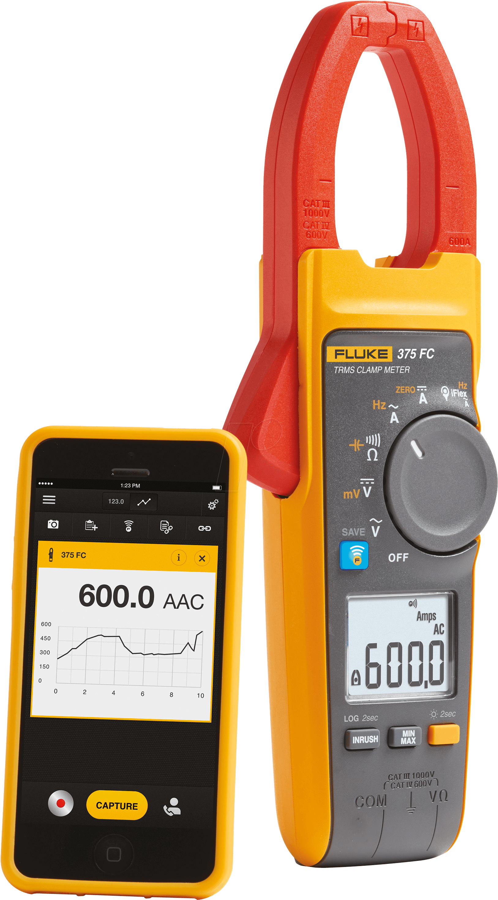 Fluke 375 Fc True-rms Ac/dc Clamp Meter Fluke (1725x3000), Png Download