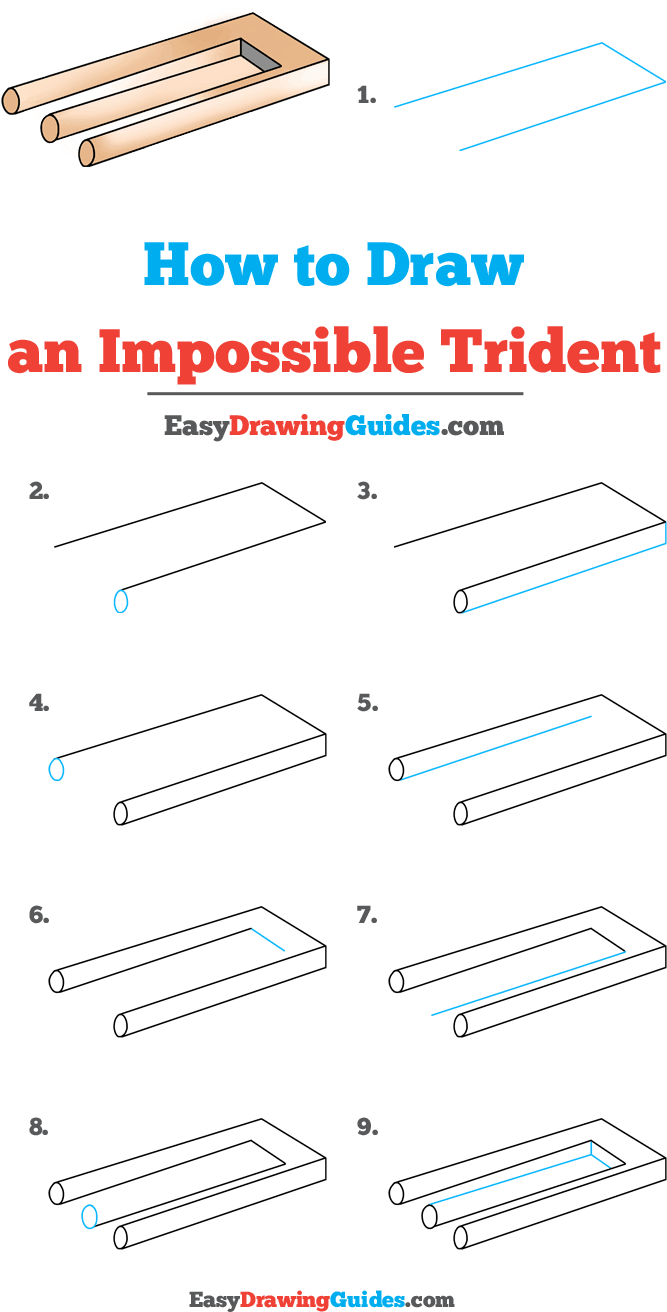 How To Draw Impossible Trident - Draw A Cap For Graduation (736x1376), Png Download