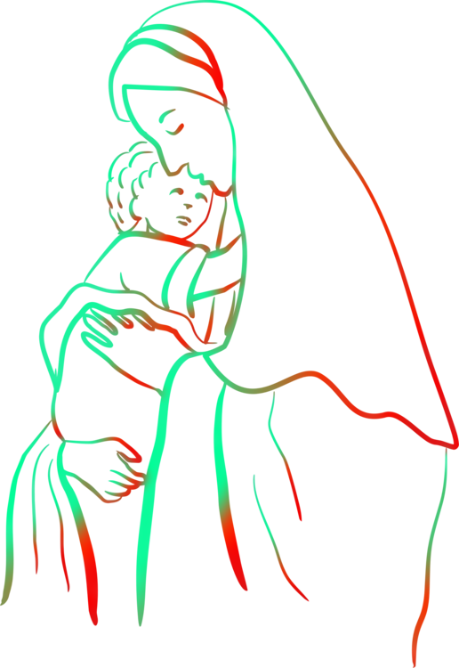 Christ Child Coloring Book Theotokos Madonna - Mary Holding Jesus Drawing (516x750), Png Download