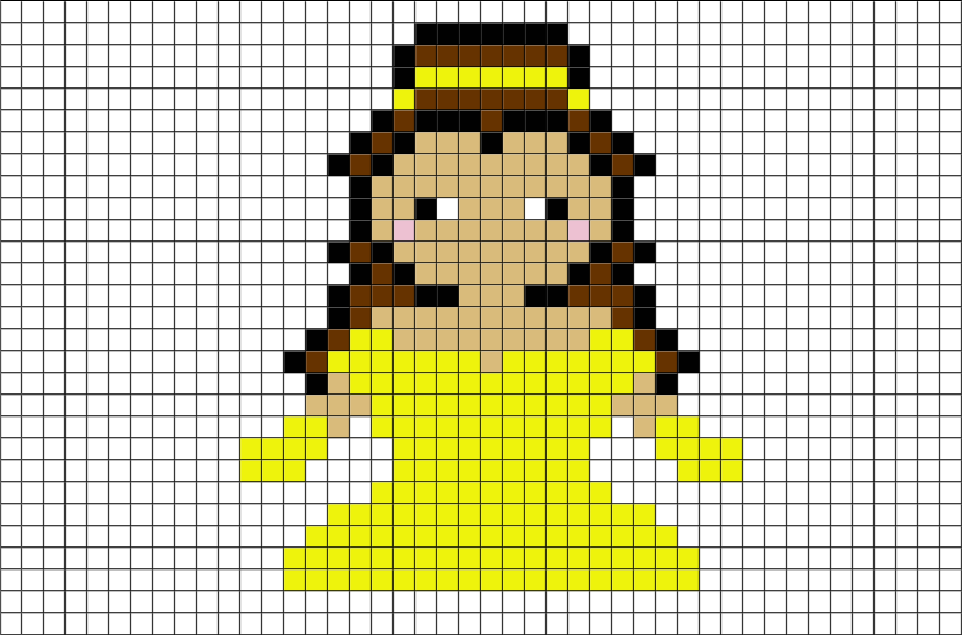 Beauty And The Beast Pixel Art (880x581), Png Download