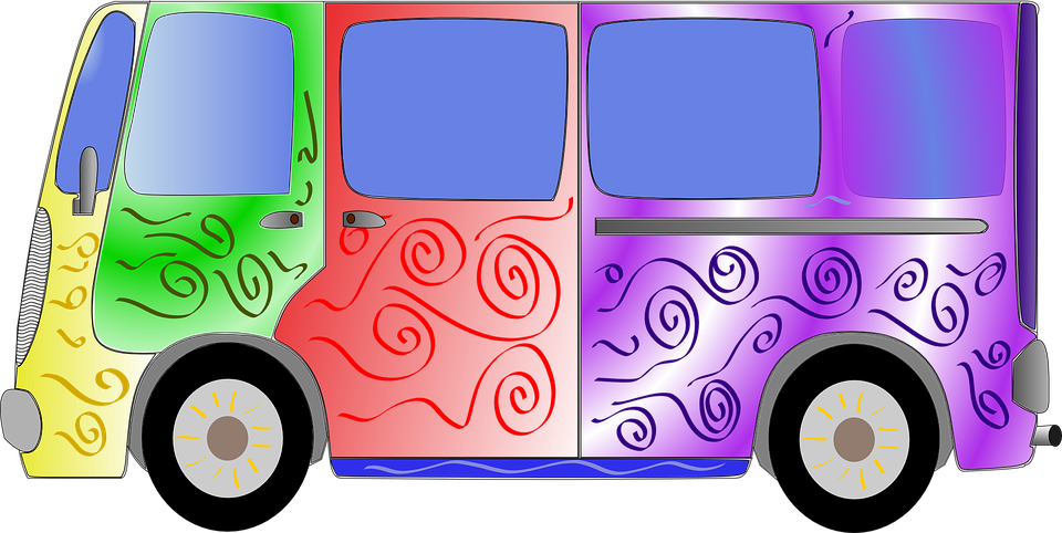 Hippie Clipart 60's - Van (960x482), Png Download