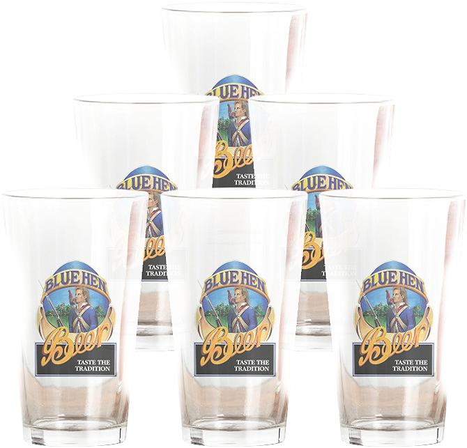Blue Hen Beer Pint Glasses - Blue Hen Beer Pint Glass Drinking Glass (679x646), Png Download