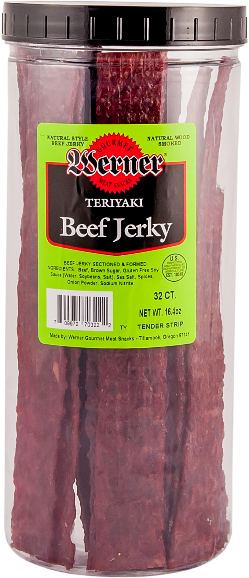 Tender Strip Teriyaki Beef Jerky - Werner Shredded Beef Jerky Chew 0.32 Oz Each | Retro (2000x1999), Png Download