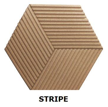Decorative Natural 3d Stripe Cork Wall Tiles (610x610), Png Download