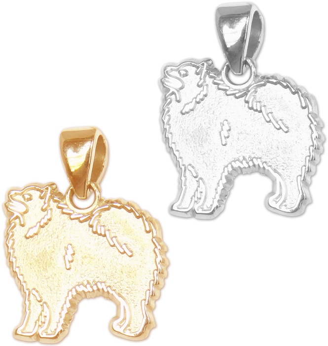 Samoyed Charm Or Pendant In Sterling Silver Or 14k - Pendant (900x900), Png Download