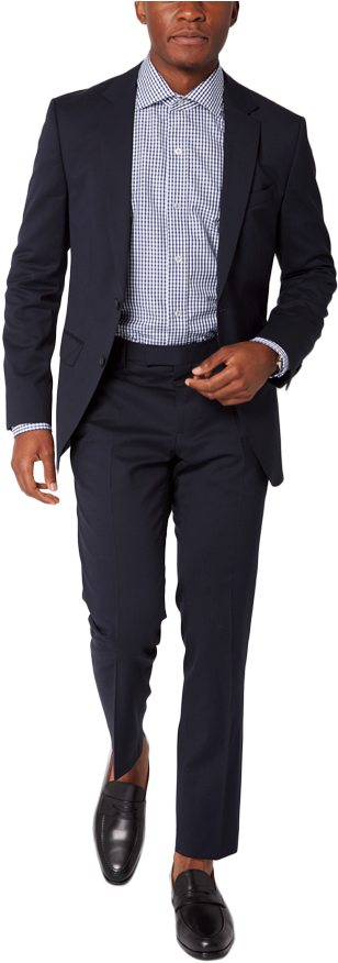 Hugo Boss - Black On White Suit (600x894), Png Download
